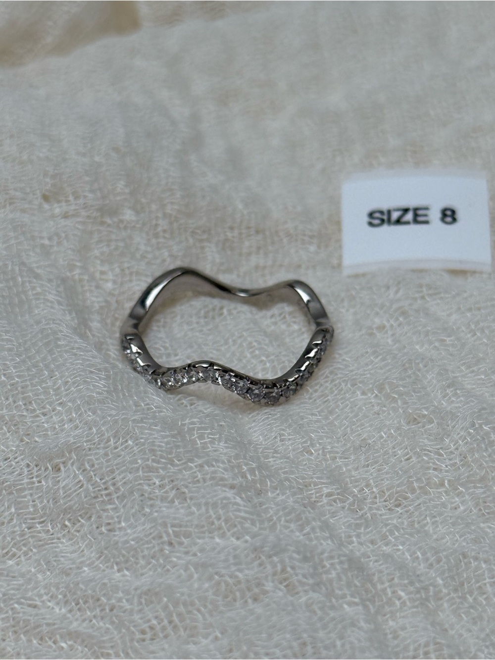 Silver ring with wavy pattern #wavy Size 8